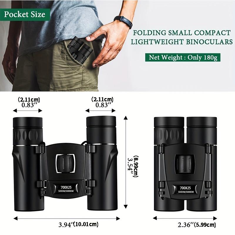 700x25 HD Zoom Portable Powerful Binoculars Long Range BAK4 Telescope Jumelles Folding FMC Binoculars for Hunting Camping Travel