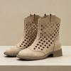 Inner heightening Martin boots women's 0000 new summer hollow breathable hole shoes retro versatile and thin short cool boots