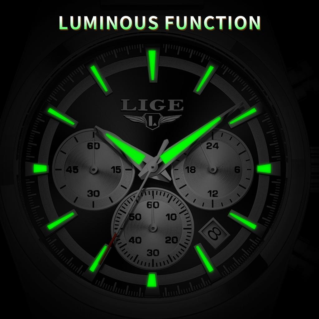 LIGE New Men Watches Quartz Business Watch Man Clock Top Brand Luxury Waterproof Chronograph Watch for Men