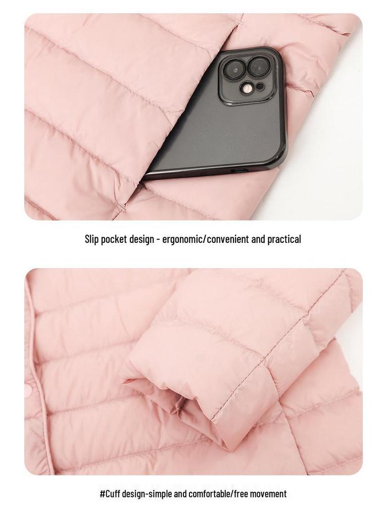 Women's Slim Fit Lightweight Down Jacket - Warm, Casual, Outdoor Windbreaker