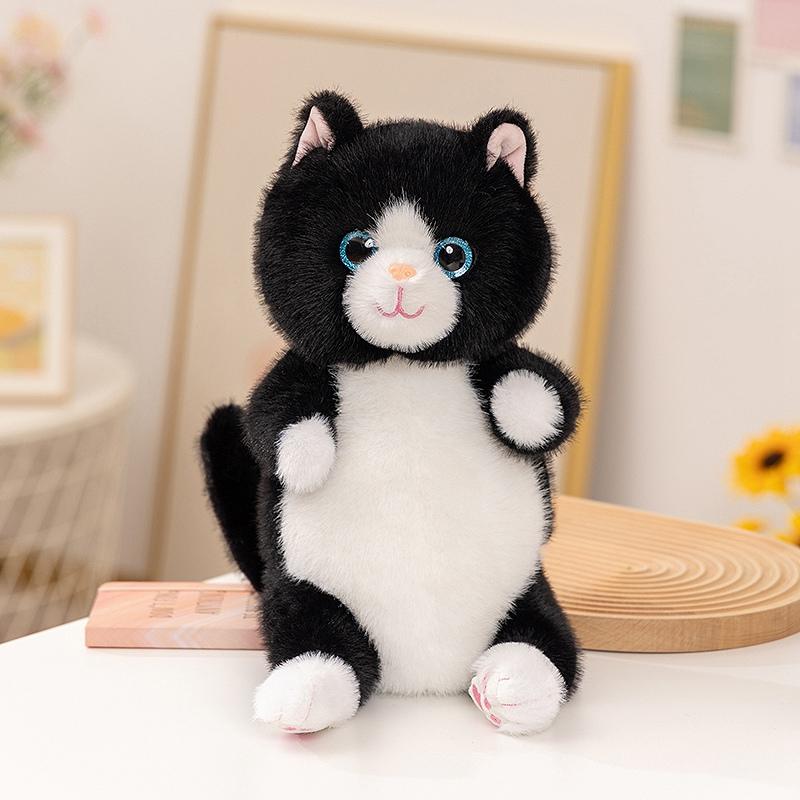 2030Cm Peluche Mignonne de Chat de Dessin Animé Sac à Dos Simulation Chat Rayé Doux Jouet en Peluche Animal Décoration de Maison Cadeau Pour Enfants