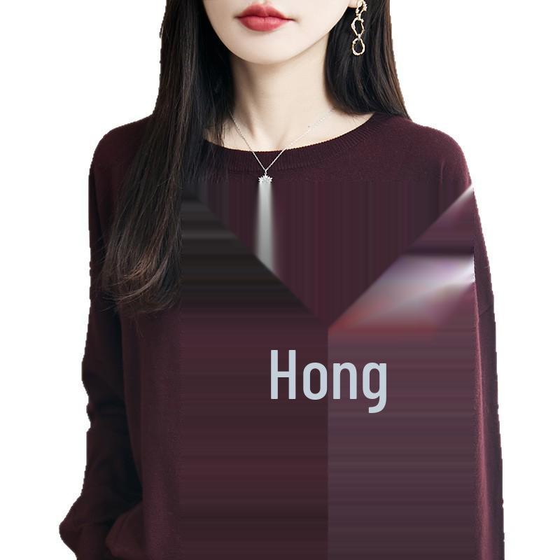 Jacquard Women's Loose Knit Sweater: Round Neck, Long Sleeve, Plus Size, Autumn/Winter High-End Fashion.