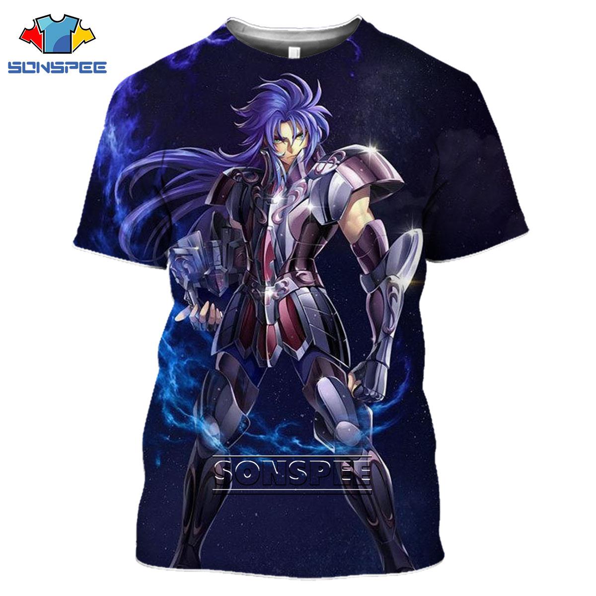 

Футболка з 3D-принтом у стилі аніме Saint Seiya Ikki Athena Harajuku з мультфільмом, повсякденна футболка з короткими рукавами, оверсайз, жіночий топ L