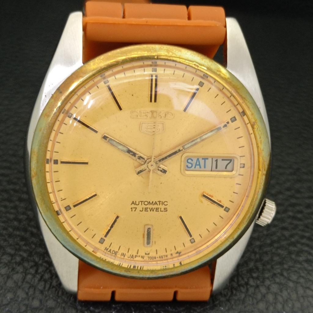 SEIKO 5 AUTOMATIC VINTAGE 7009A JAPAN MENS ORIGINAL DIAL WATCH a702390-5 R124-a702390