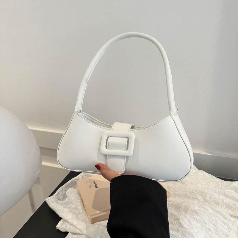 Temperament Simple and Fashionable Solid Color Small Bag Women's 2025 Summer New Foreign Style Shoulder Armpit Bag Solid Color Small Square Bag