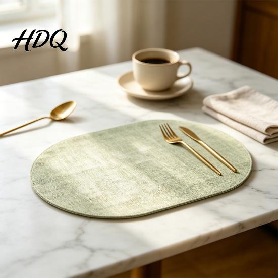 Tabletop Protective Mat PU Leather Placemat Wear-Resistant Heat Resistant Mat Non-Slip Teapot