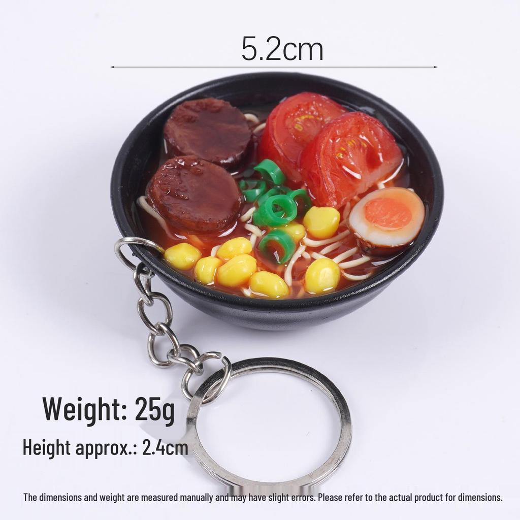 Japanese Ramen Keychain: Large Seafood Noodle Bowl Pendant and Claw Machine Toy
