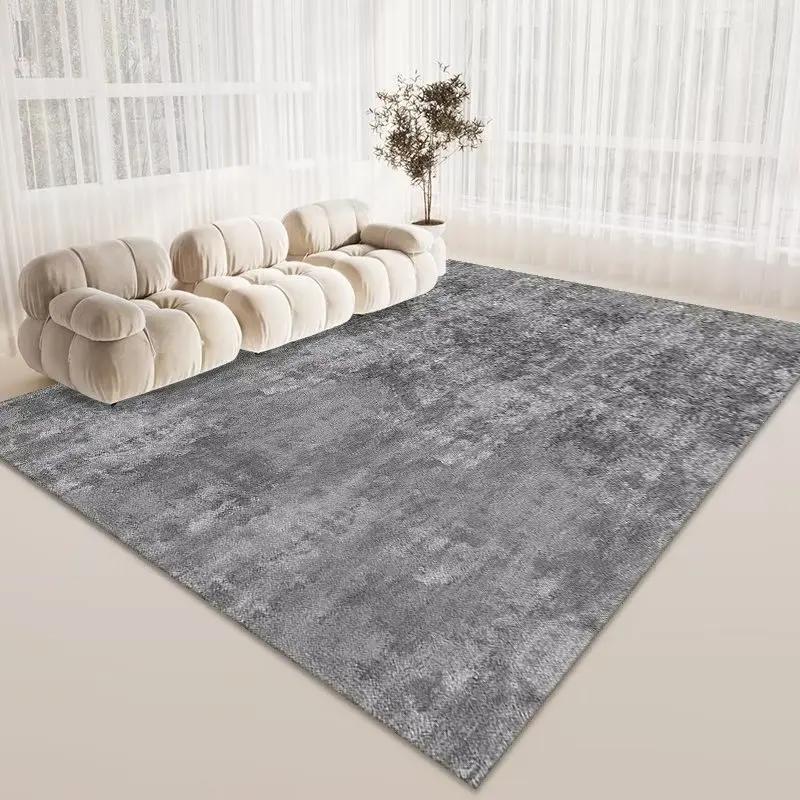 Solid Color Simple Living Room Carpets Light Luxury Art Rugs for Bedroom Decor Large Size Lounge Mat Thickened Flannel Carpet
