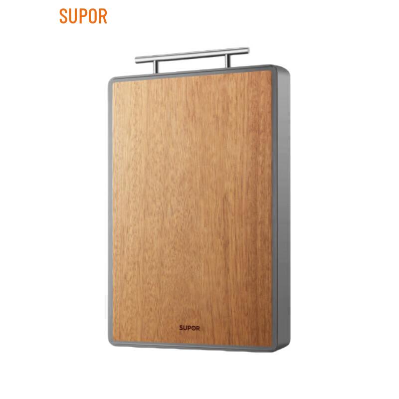 

SUPOR Black Gold Ebony Wood Cutting Board with Stainless Steel Handle