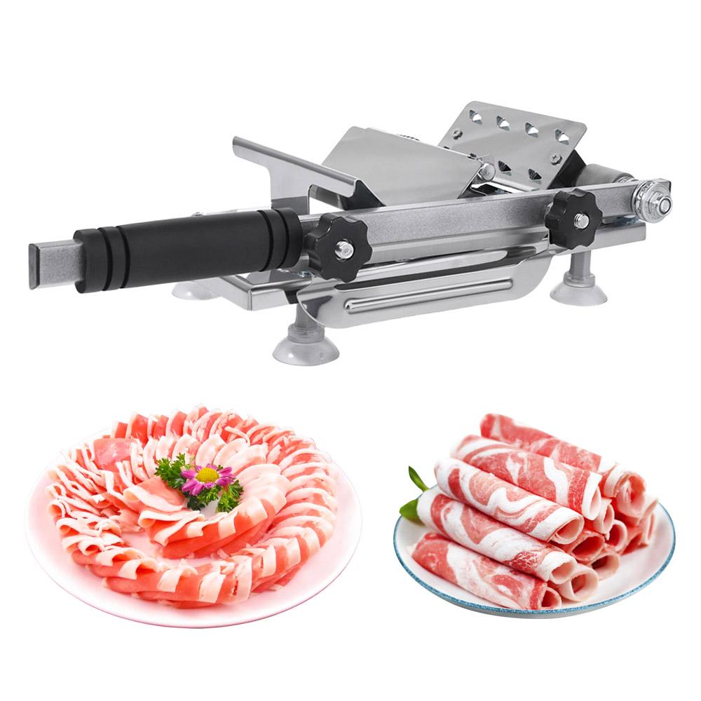 Stainless Steel Meat Slicer Manual Adjustable Cutting Thickness Meat Cutter Spring Design Rust-proof Food Slicing Machine
