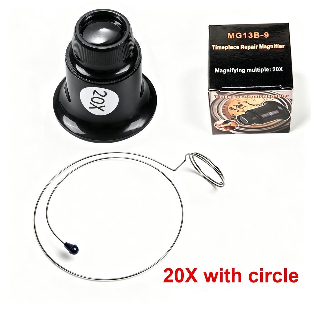 Jewelers Eye Loupe Loop Monocular Magnifier 3X 5X 10X 15X 20X Watch Magnifier Magnifying Glass for Watchmaker Watch Repair