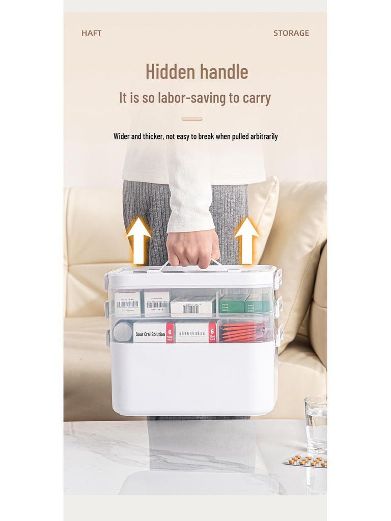 Haushalts-Erste-Hilfe-Kasten und Medikamentenaufbewahrungsbox mit großer Kapazität