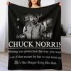 Chuck Norris Protection Throw Blanket Soft Comfort Blanket for Reading Watching TV