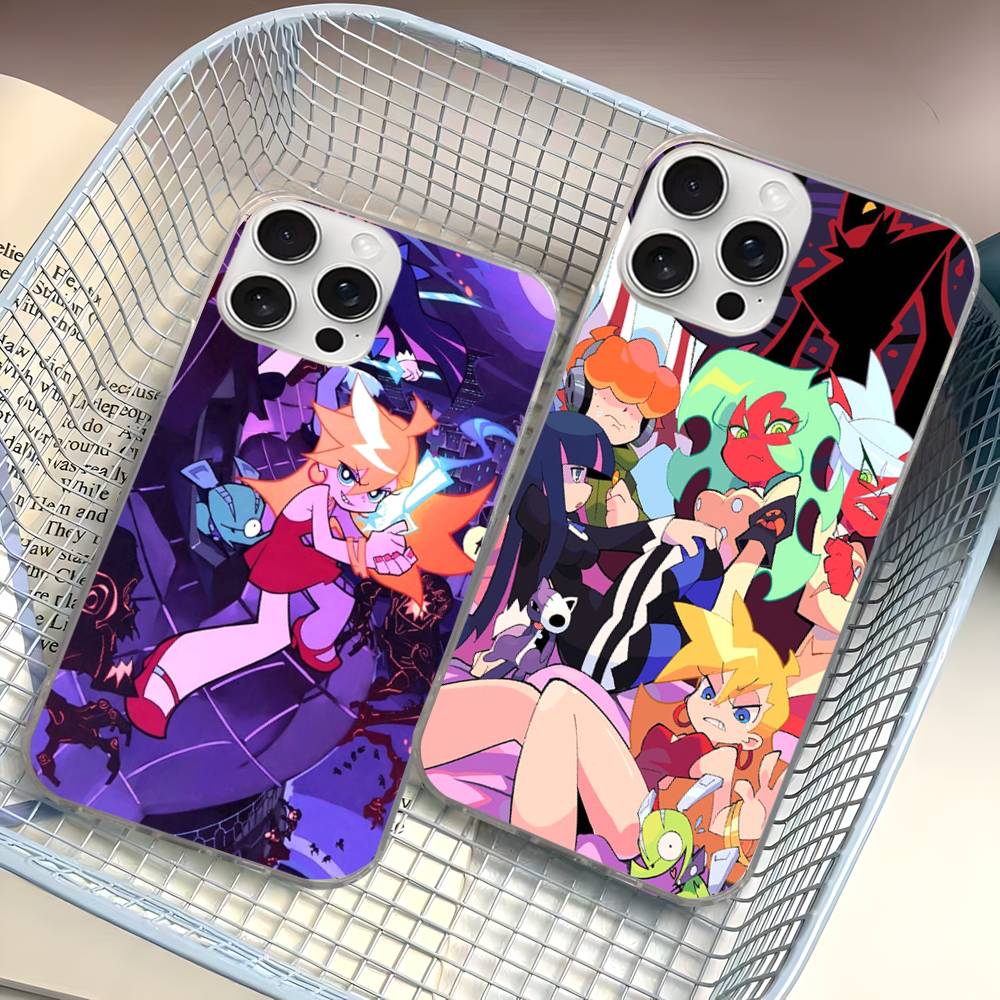 Panty Stocking G-Garterbelt For iPhone 14 Pro Max 13 17 11 16 12 15 Plus Color Water Ripple Phone Cover