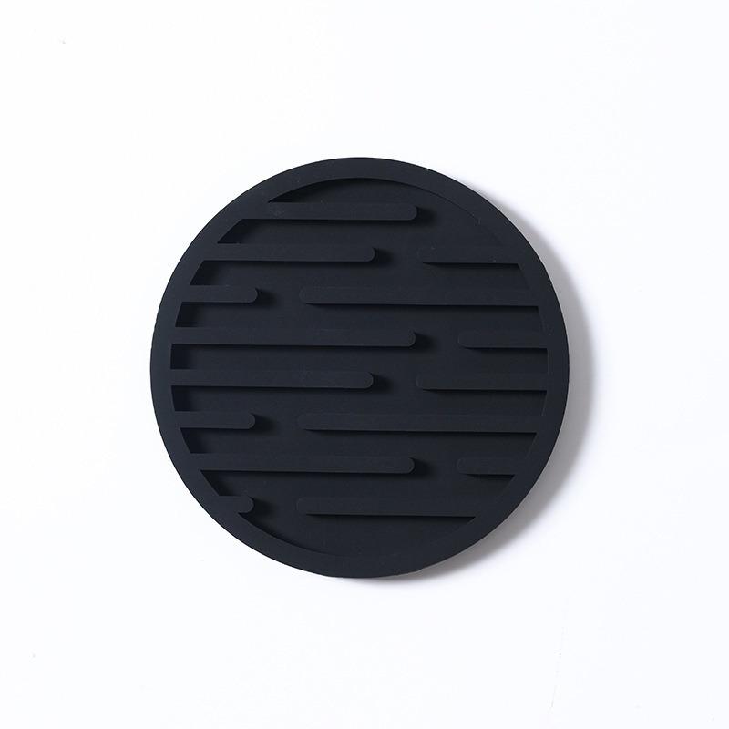 

1PC Silicone Coaster Round Thickened 10CM Drain Mat Heat Insulation Mat Non-slip Teacup Water Universal Table Coaster 10X10cm