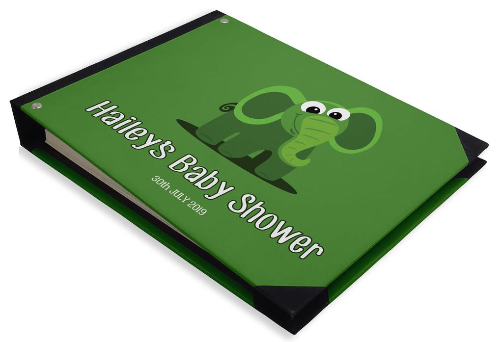 Darling Souvenir Blue Seamless Heart & Baby Objects Personalized Printed Baby Shower  Guest  Book  Scrapbook-7 x 9