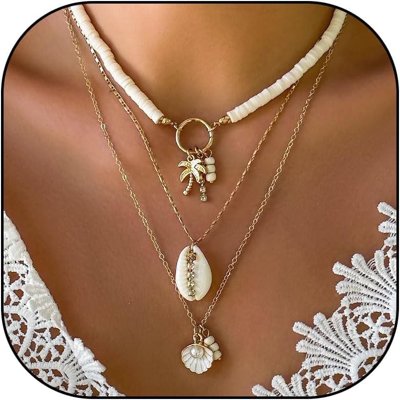 Choice of All Shell Necklace for Women Ocean Jewelry Seashell Starfish Beaded Choker Necklaces Beach Vacation Essentials Holiday Jewelry Fashion