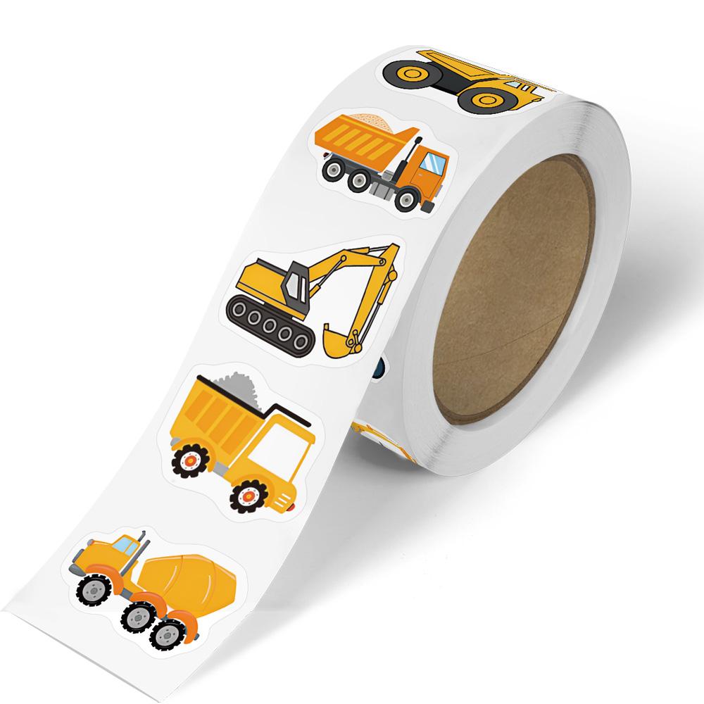 100-500pcs Cartoon Engineering Vehicle Stickers, Encouragement Stickers, Child Stationery Stickers, Gift Decoration Seal Labels