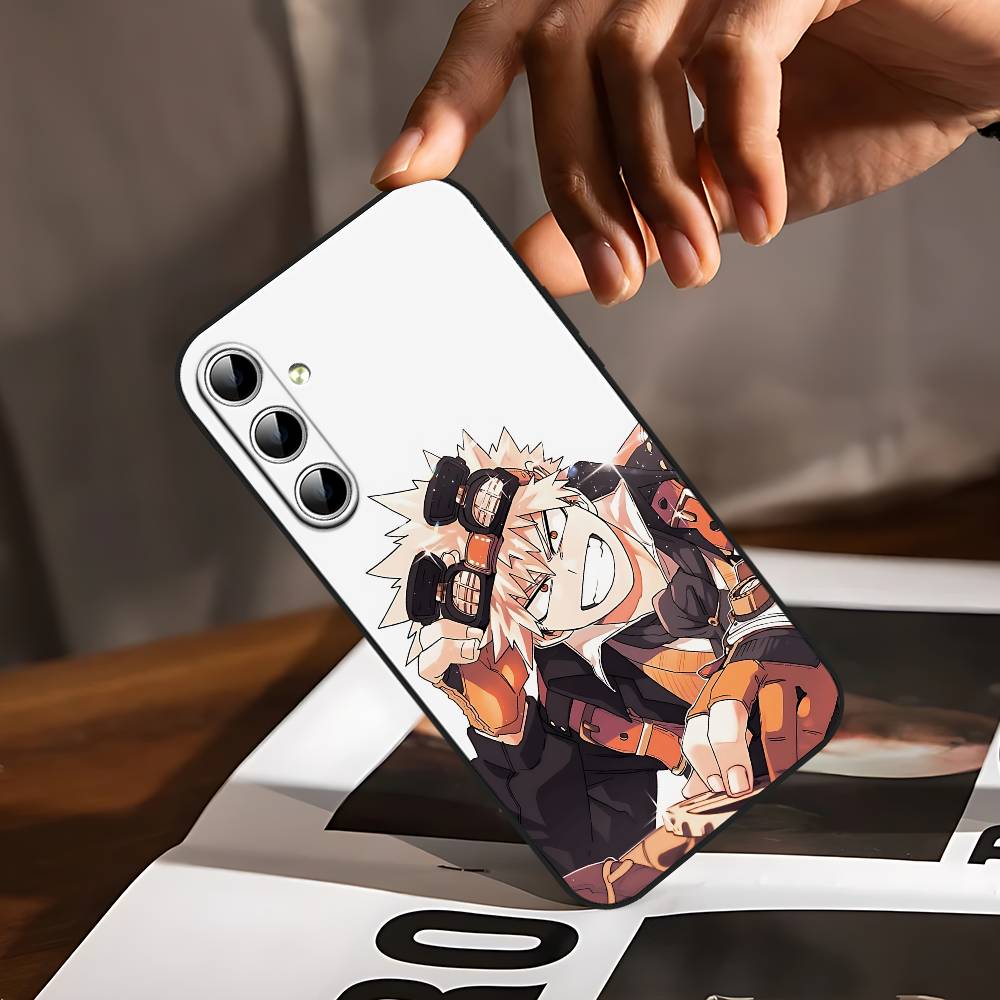 Bakugo My Hero Academia Phone Case For Samsung Galaxy S24/S25/S22/S30/Note20/Lite/Ultra/5G/Plus/FE Soft Black