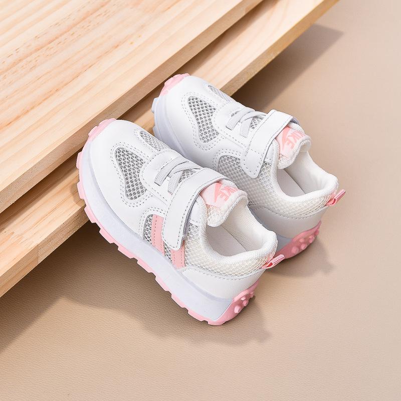 Girls' sneakers 2025 new summer single-mesh shoes breathable boys' net-permeable soft-soled baby running shoes board shoes