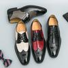 Men Brogues Wedding Dress Dance Shoes Black Brock Carved Leather Shoes Business Formal Shoes Tuxedo Prom Blazers Shoes Large Size