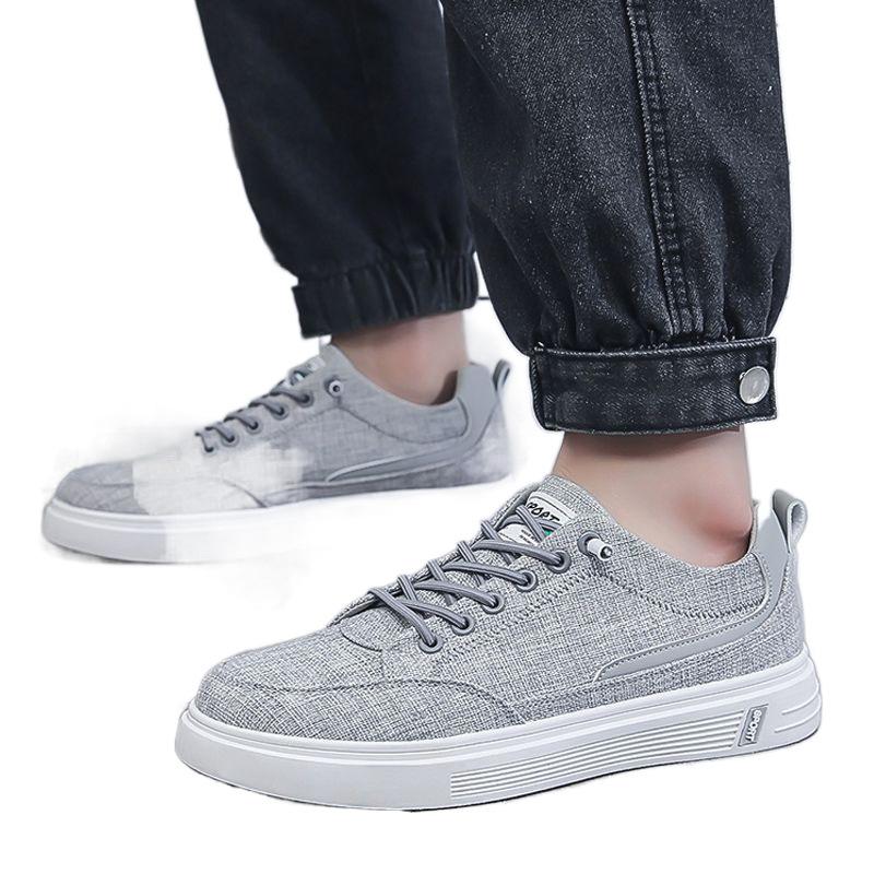 Canvas shoes men's spring breathable 2025 new old Beijing cloth shoes lazy one pedal Doudou casual board shoes trendy shoes