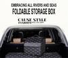 Car Trunk Organizer Box, Large Capacity, Auto Multiuse Tools, Storage Bag, Stowing, Tidying, Leather, Folding for Emergency