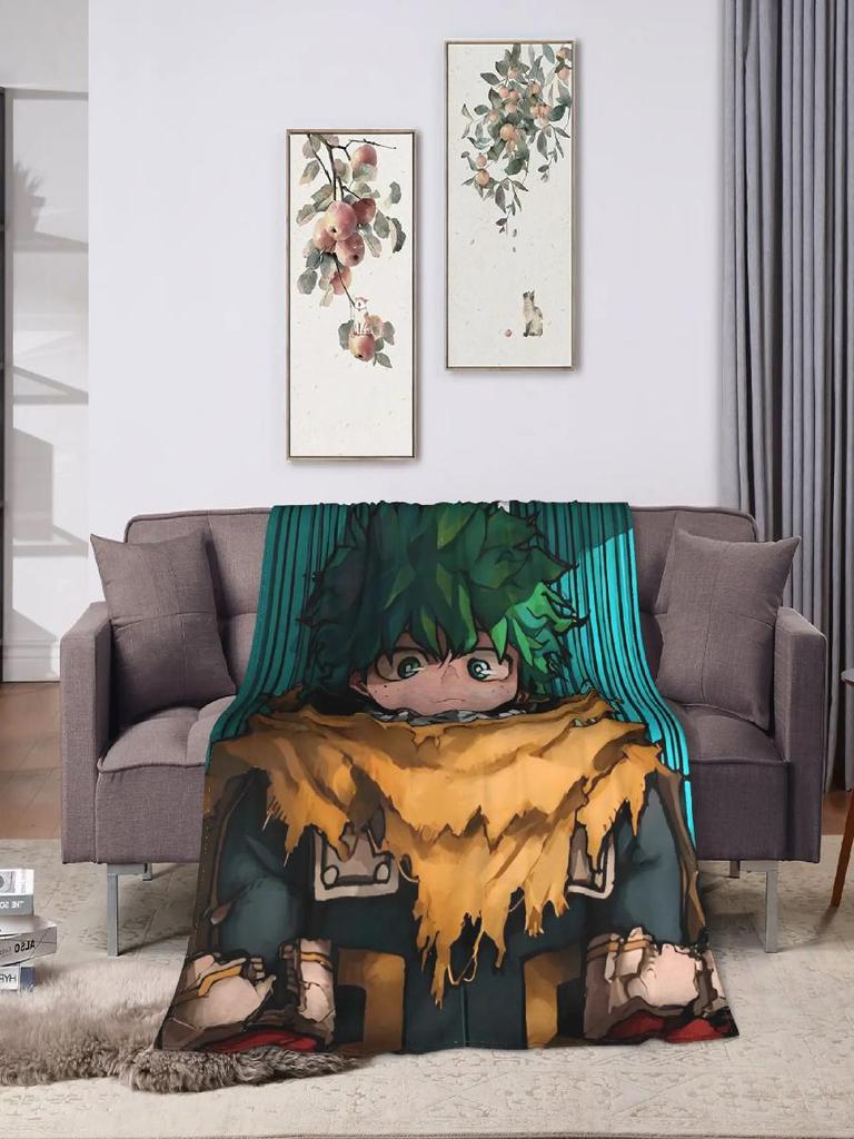 My Hero Academia Boku Blanket High Quality Warm Throw Blanket for Autumn Students Home Decor Funny Bedspread