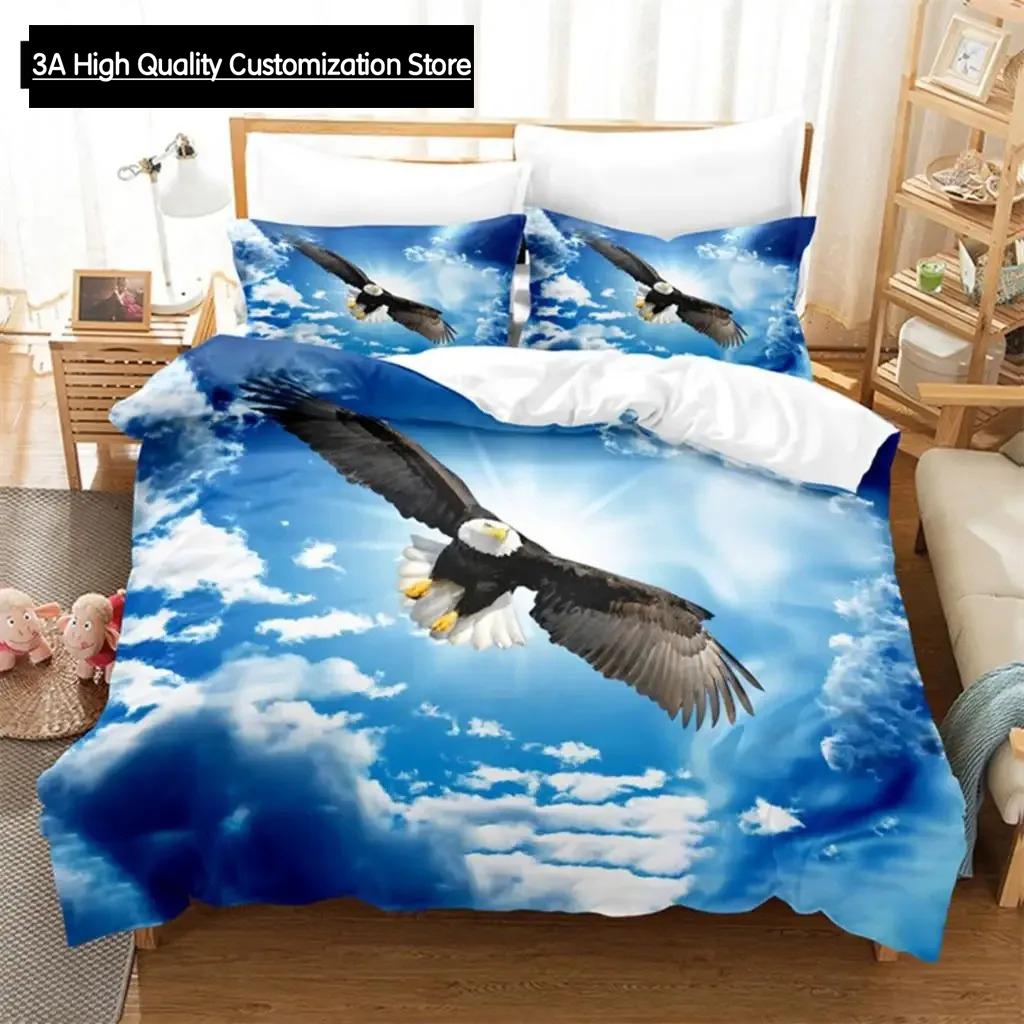 Comforter Blue Sky Eagle Queen Bedding Set Bedding Digital Printing King Size Bedding Set