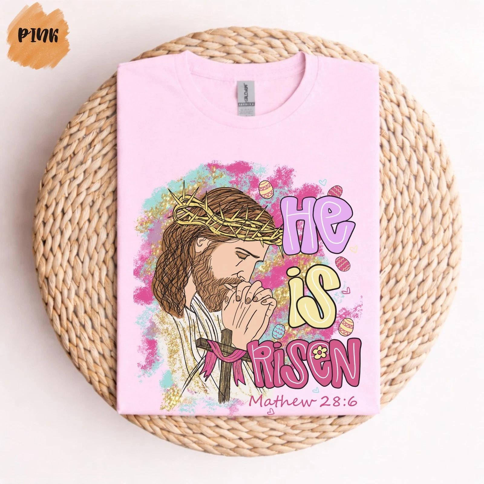 He Is Risen Easter T-Shirt, Christian Easter Tee, Jesus Resurrection T-T-Shirt, Fait 4XL