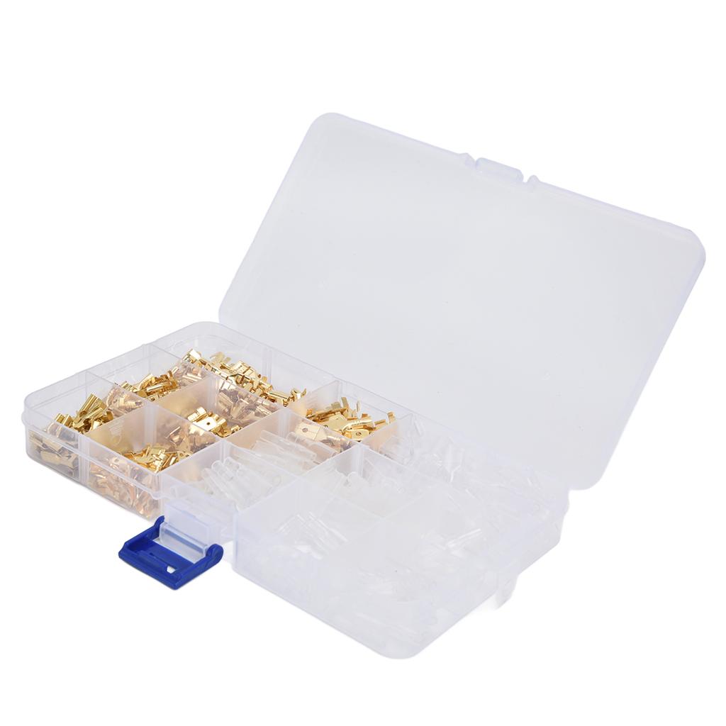 Wire Terminals Assortment Kit Male Female Spade Butt Connectors with Insulating Sleeve Set