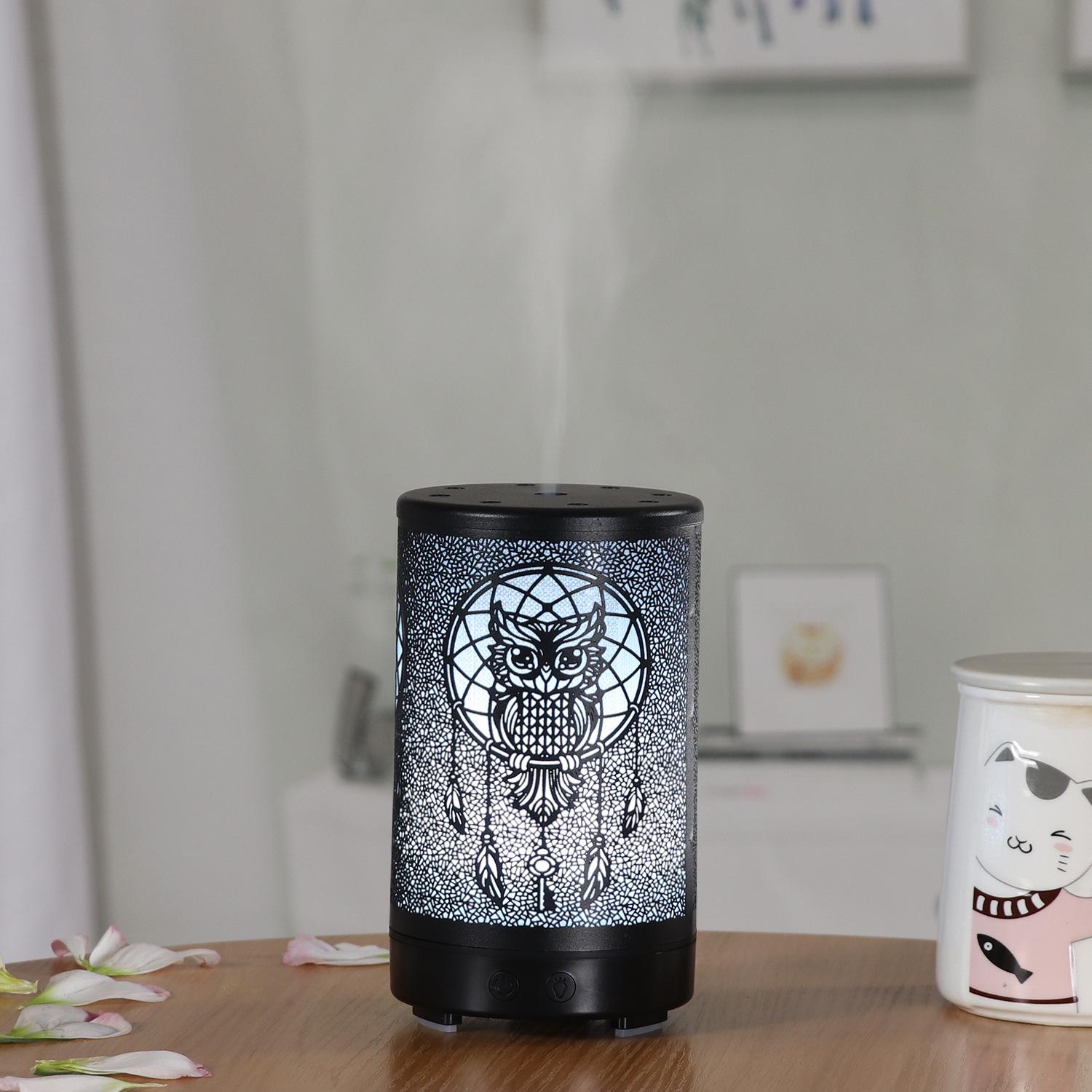 USB Ultrasonic Aroma Diffuser Humidifier, 200ml/100ml Iron Art Design USB