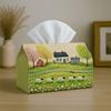 1pc Folk Pastoral Tissue Box Holder - Spring Sheep Meadow, Perfect for Living Room, Dining Room, Bedroom, Bathroom, Bar, or Office Decor, Holiday Tabl