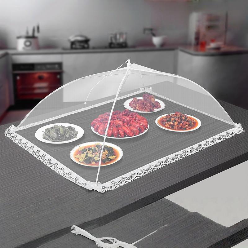 

Foldable Mesh Food Cover Tent Anti Fly Mosquito Dust for Home Dining Picnic [80*60cm]-rectangular commercial dish cover