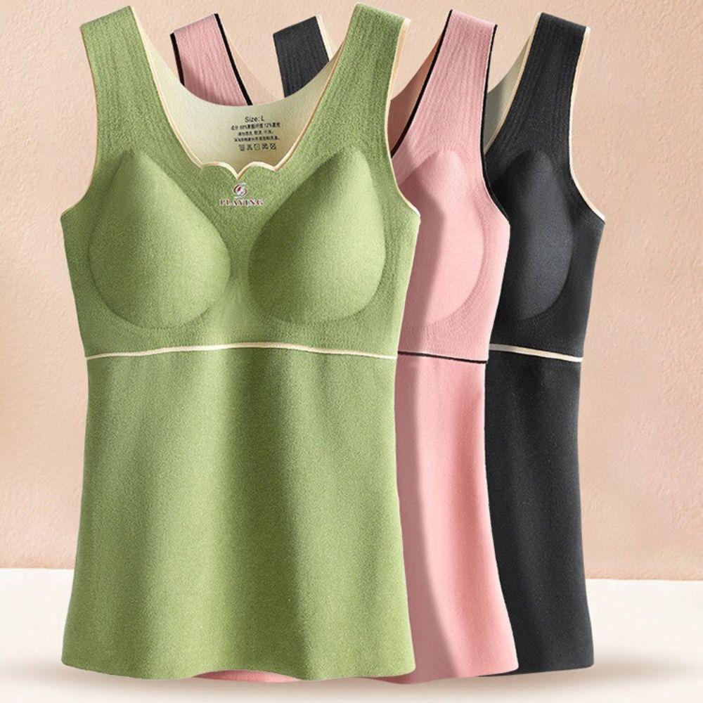 Chest Pad Thin Seamless Heating Slim Waistcoat Dralon Vest Women 's Underwear Thermal Camisoles