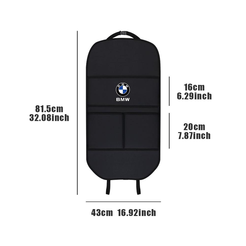 For BMW M Car Seat Back Storage Bag Multifunctional Storage Anti-Kick Mats Large Capacity Car Backseat Organizer Protector Pad