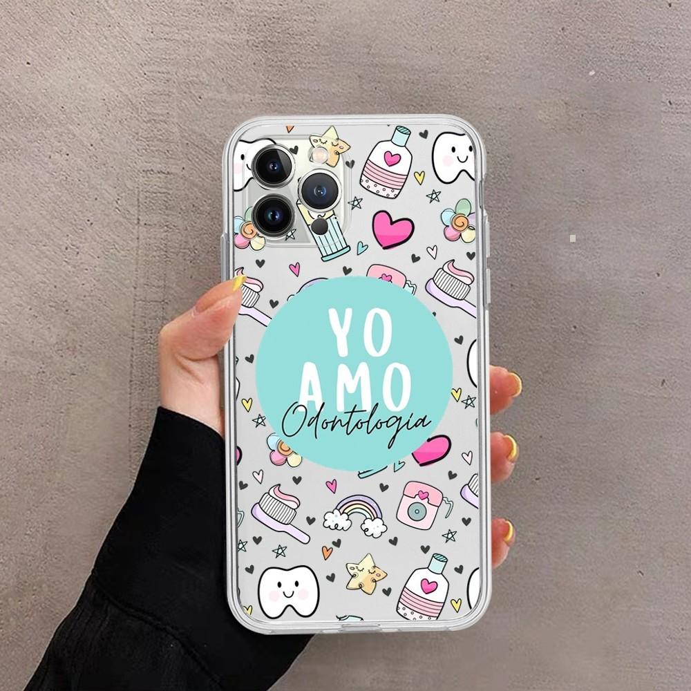 Teeth cute cartoon Phone Case For iPhone 15 13 14 Pro Max XS XR 12 11 Pro 13 Mini 6 7 8 Plus Soft Clear Back Cover