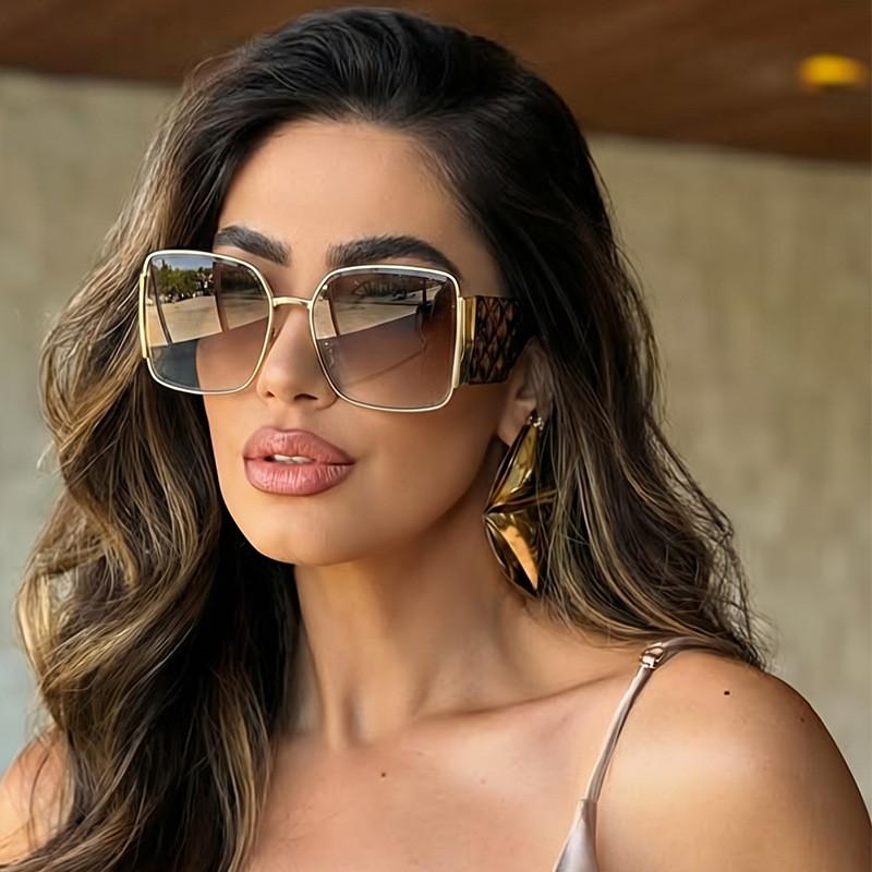 Retro Square Sunglasses For Women With Uv400 Protection And Tinted Pc Lenses For Outdoor Fashion