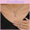 Waterdruppel Bruids Sieraden Set Met Zirkonia Oorbellen En Ketting Voor Bruiloft En Formele Kleding
