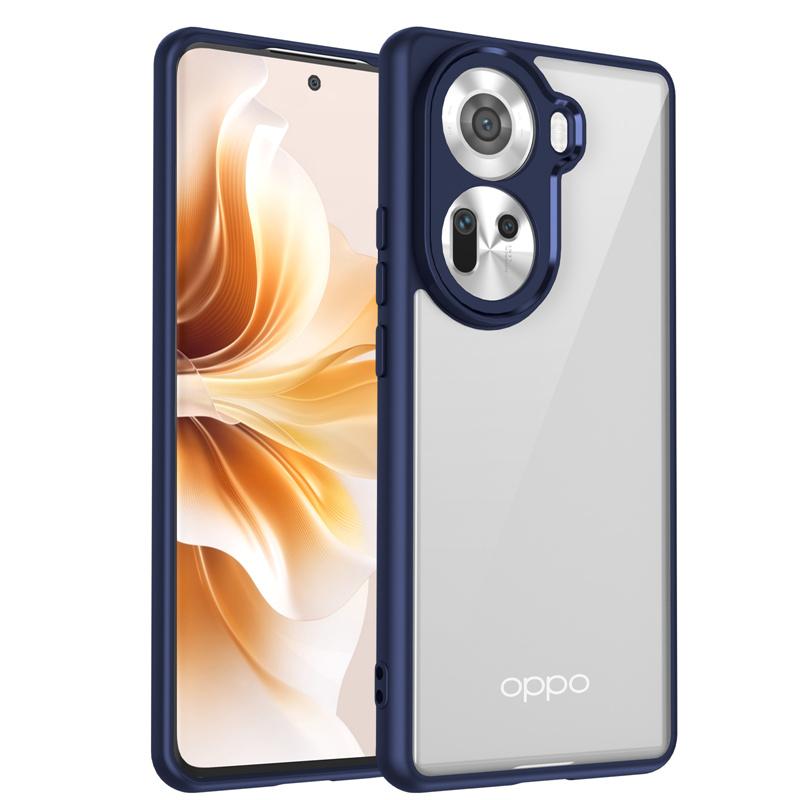

Oppo Reno11 CPH2599 Case Plating Silicone Bumper Shockproof Clear Back Cover Hard Phone Case for Oppo Reno 11 Reno11 5G CPH2599 Pc + tpu&Oppo Reno11 синий
