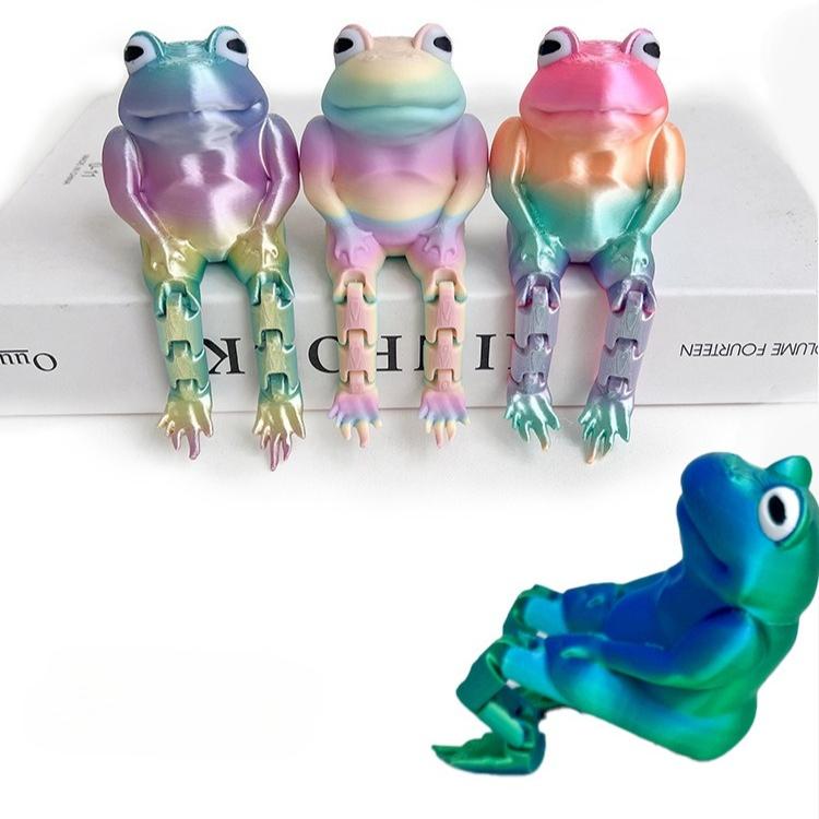 3D printed seated frog, simulated frog, animal model, children's decompression toy, fun and funny, creative model, ornament