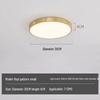 All-Copper Modern LED Ceiling Light: Ultra-Thin Round Fixture for Bedroom, Balcony, and Hallway