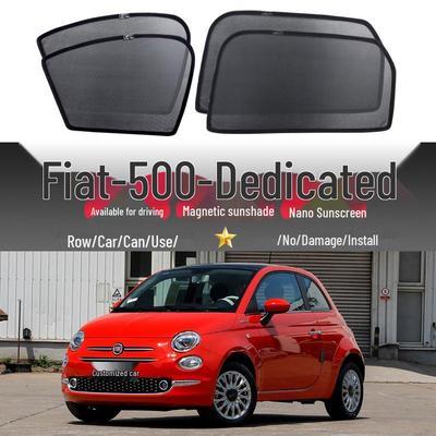 Fiat-500 Magnetic Sunshade Window Curtain - Heat Insulation and UV Protection for Car Interior.