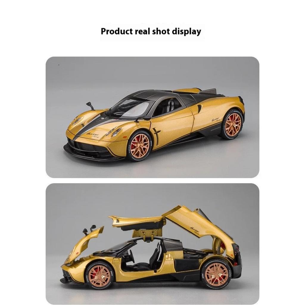 1/22 Pagani Huayra Dinastia Liga Super Carro Diecast Metal Modelo Clássico Asa de Gaivota Porta Coleção Ornamento Brinquedo Infantil Presente