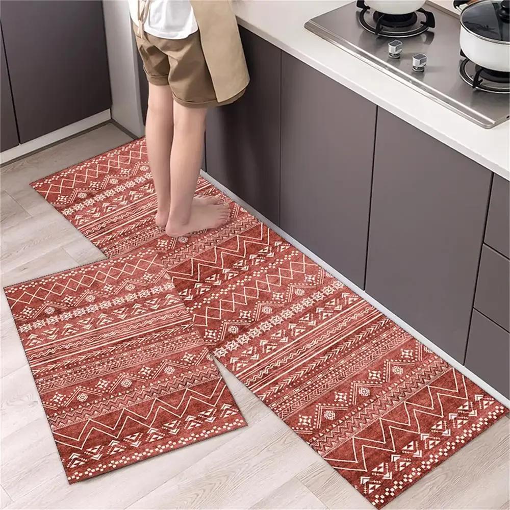 Tapis de sol de cuisine, chambre à coucher, salon, long tapis de chevet, couloir, doux, lavable, antidérapant, paillasson d'entrée de salle de bain