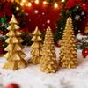 4 Pcs Light Up Christmas Tree Figurines Resin Christmas Tree Tabletop Decoration for Holiday Mantel Desk Centerpiece