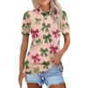Dámská móda Neformální košile s potiskem s klopou a krátkým rukávem Dámské topy se zapínáním na knoflíky