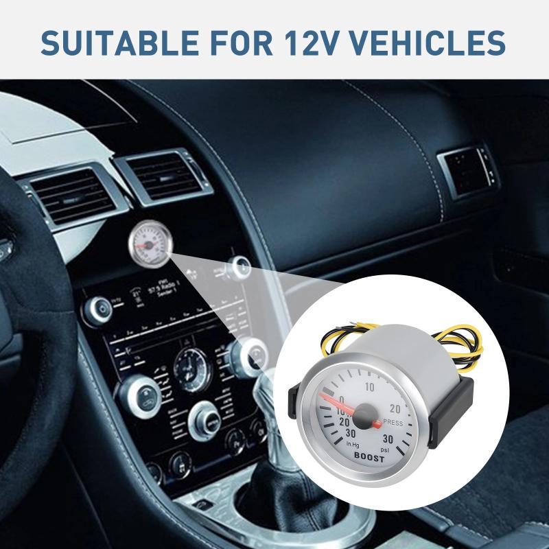 High Precision Turbo Boost Gauge 52mm 12V Universal Digital Meter 0-30 PSI for Car Use