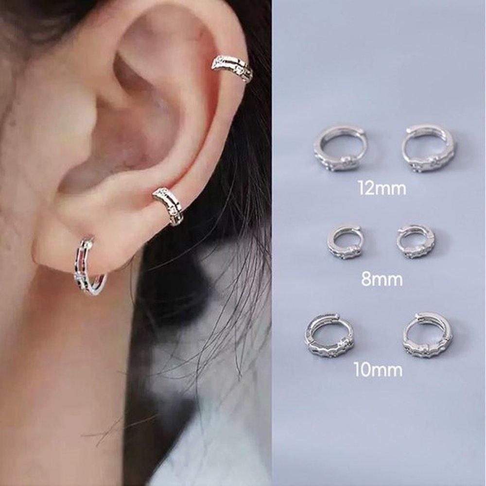 One-touch silver earrings for women, simple daily fashion earrings, girlfriend's birthday gift, drop earrings, bold earrings.