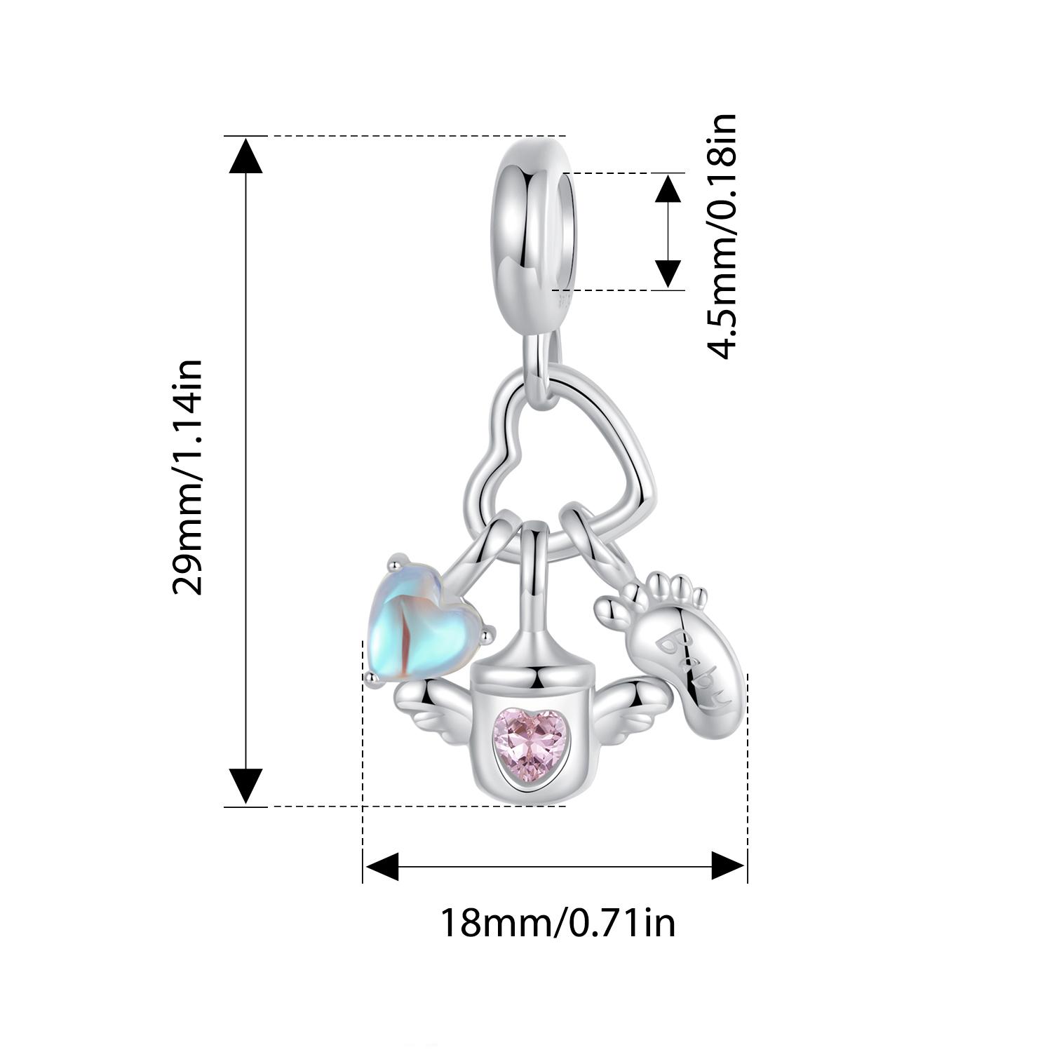 

WOSTU Стерлингового Серебра 925 пробы Медведь Подвески Детская Бутылочка Набор Подвесок Подходит Оригинальный Браслет Для Выпускного DIY Ювелирные Изделия Пожелания Подарки SCC2820